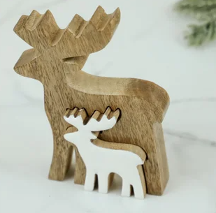 PD WOOD DEER WITH INNER CUT DEER
