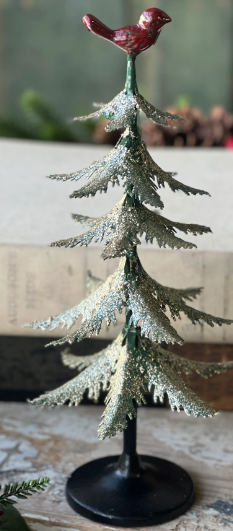 L&V Cardinal Crested Tree 14"