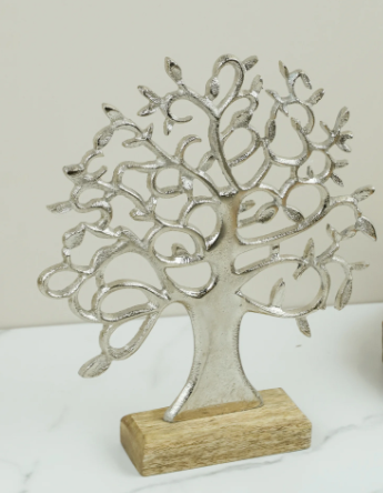 PD PDIW23001 ALUM. + MANGO WOOD TABLETOP TREE