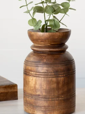 PD PDVB01 8.66" MANGO WOOD VASE