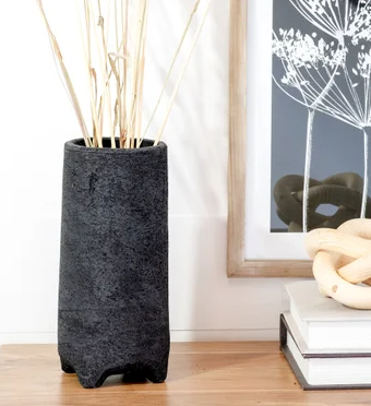 PD PDCP21 10.4" TALL MATTE BLACK VASE