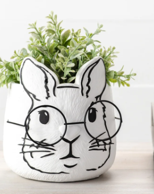 PD PDCP42 EYEGLASS BUNNY PLANTER LARGE