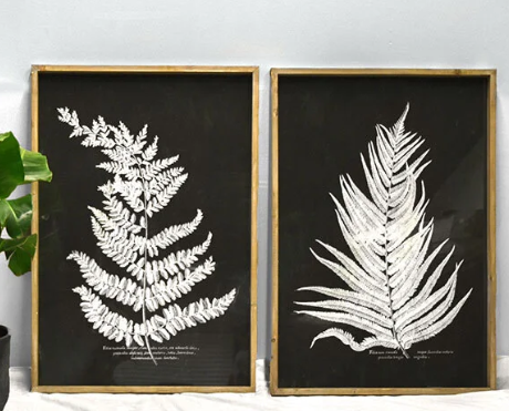 PD HXHC055 39.37" ASST. JUMBO FERN WOOD WALL ART