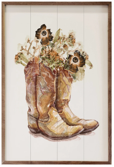 Kendrick Brown Boots With Flowers