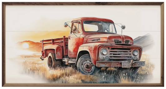 KH Red Truck In Field Right View