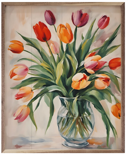 KH Tulips In Clear Vase