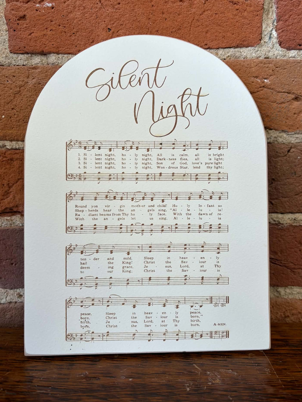 T&W Silent Night Sheet Music 7x9 Arch Sign