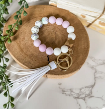 Load image into Gallery viewer, Silicone Beaded Wristlet Keychain
