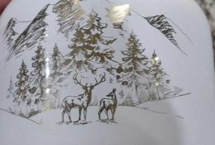 GXS13561 Deer Mountain Scene Decor