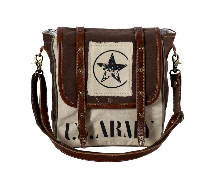 S8056 Myra Army Motif Shoulder Bag