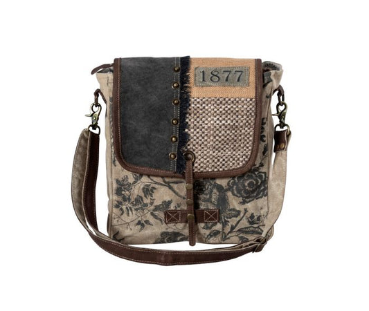 S8448 Myra Burlander Floral Patch Shoulder Bag