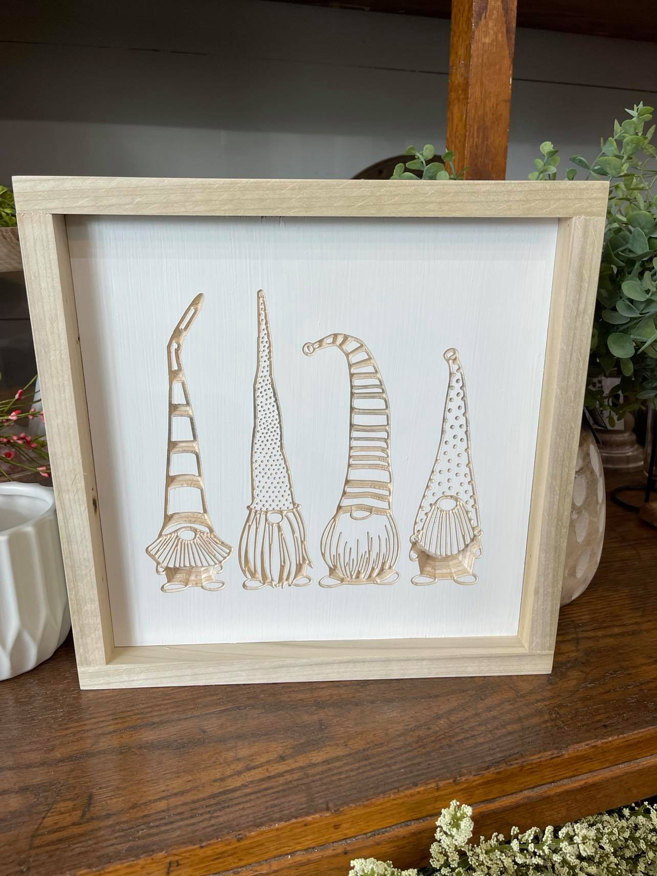 4 Gnomes 11X11  Wood Sign