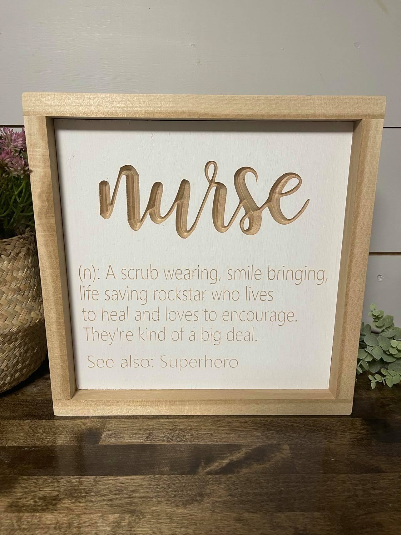 Nurse Definition 11X11 Wood Sign