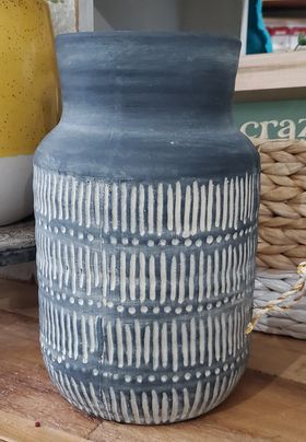 PD PDJO02 Black Stripe Vase 9.6"