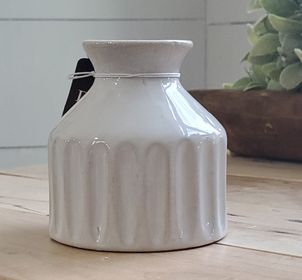PD HXEF017 White Stripped Vase