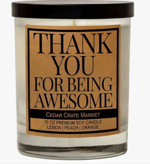 CCM Thank You For Being Awesome 10 oz Candle