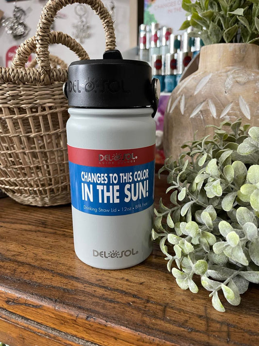 Del Sol 12oz Gray To Blue Water Bottle