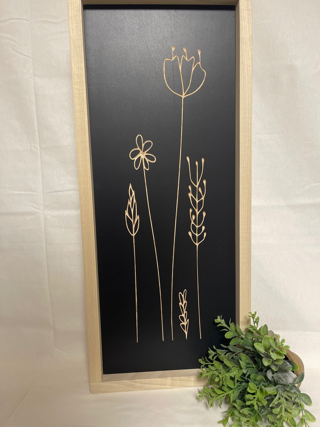 Flowers Vertical 9X23 Wood Sign