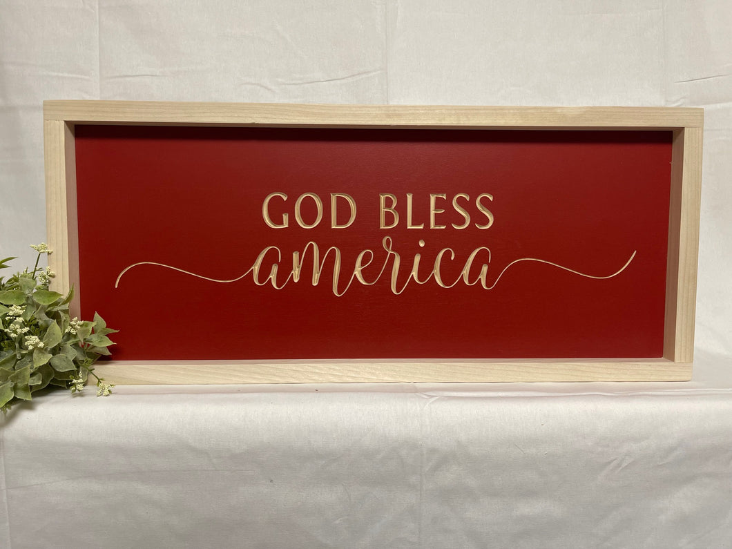 God Bless America 9X23 Wood Sign
