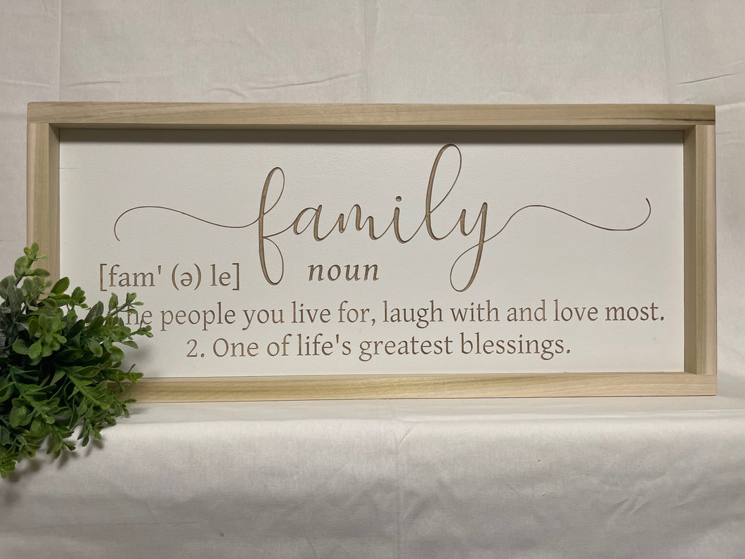 Family Definition 9X23 Wood Sign