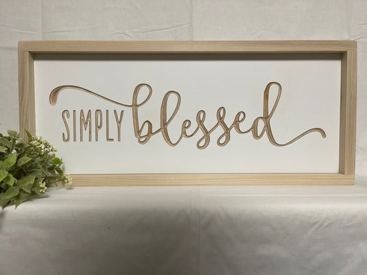 Simply Blessed 9X23 Wood Sign