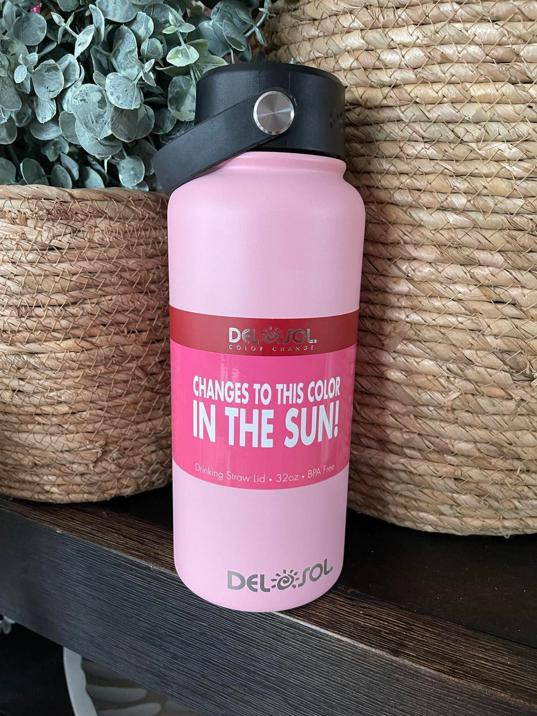 Del Sol 32oz Pink to Dark Pink Water Bottle