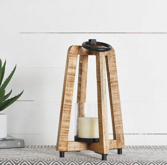 PD PDMD001 16" Iron & Mango Wood Lantern