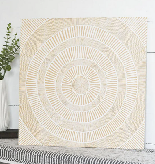 PD PDNE754 24" Carved Wall Art Circle Pattern