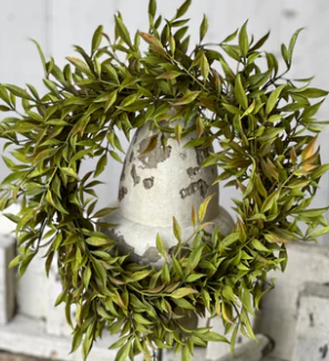 LV V8083GN Smilax Candle Ring 12"  Greenery