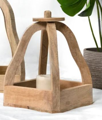 PD PDMAB020 Small Mango Wood Displayer Lantern