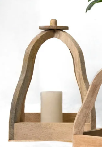 PD PDMAB020 Large Mango Wood Displayer Lantern