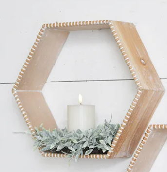 PD HX351286 Hexagon Wall Shelf Large 14"