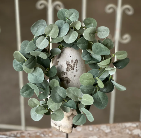 L&V BR42241 4.5" Harlow Eucalyptus Candle Ring Greenery