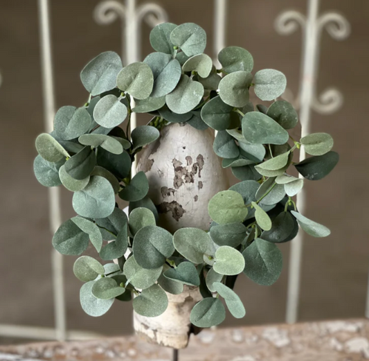 L&V BR42241 4.5" Harlow Eucalyptus Candle Ring Greenery
