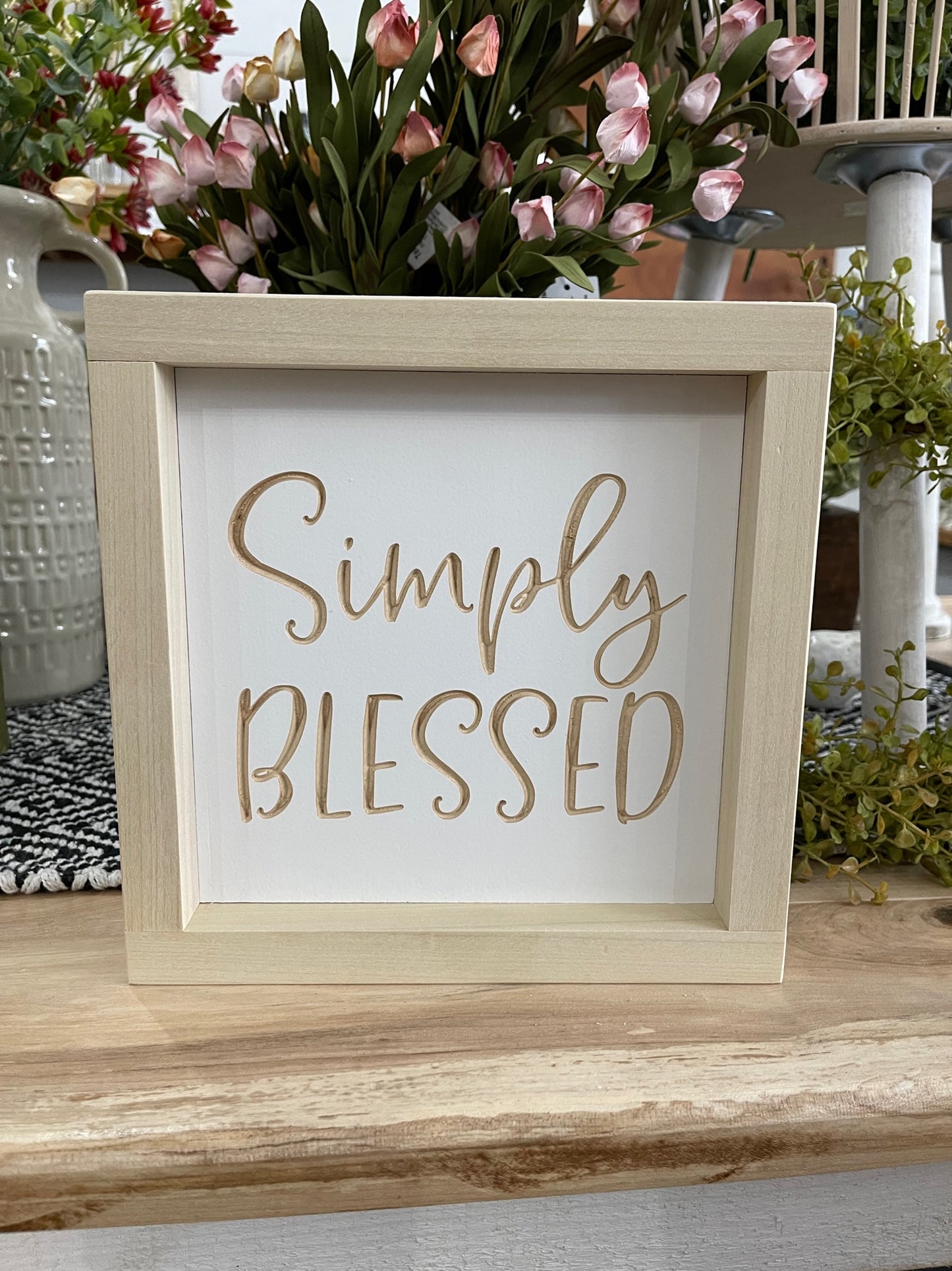 Simply Blessed 7X7 Wood Sign