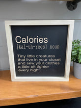 Load image into Gallery viewer, Calories Definition 11X11 Wood Sign
