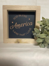 Load image into Gallery viewer, God Bless America 5X5 Wood Sign
