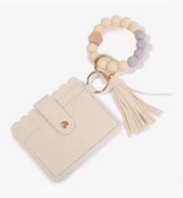 Load image into Gallery viewer, Wallet Wristlet Silicone Bead Tassel Keychains
