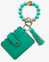 Load image into Gallery viewer, Wallet Wristlet Silicone Bead Tassel Keychains
